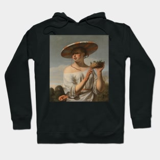 Girl in a Large Hat by Caesar van Everdingen Hoodie